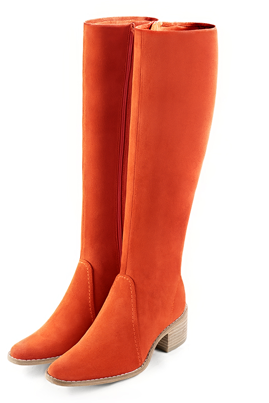 Bottes femme cavali res sur mesures orange cl mentine Mollets